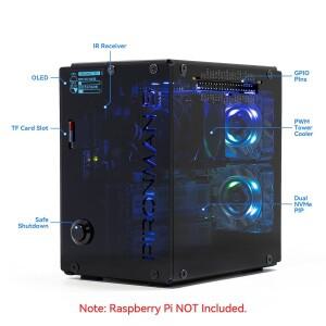 파이론맨 5-MAX 듀얼 NVMe M.2 SSD PCIe 케이스 라즈베리 5 NAS RAID 0/1 하일로-8l 가속기 PWM 타워 쿨러