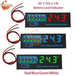 3S-14S DC7-55V 배터리 레벨 표시기 12V 24V 36V 48V 18650 Lipo 리튬 용량 보드 전압 충전 테스터