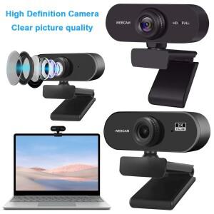 PC 노트북 회의 및 화상 통화용 비즈니스 웹캠 USB HD 1080P 2K 컴퓨터 카메라 자동 초점 마이크 포함