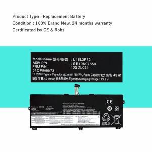 Lenovo ThinkPad X390 요가 X13 1세대(2020) 시리즈용 L18L3P72 노트북 배터리 02DL022