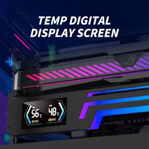 파워 트레인 Z-X6 그래픽 카드 브래킷 온도 디스플레이 5V 3PIN ARGB AURA SYNC VGA 홀더 높이 조절 가능