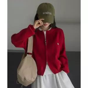 FRENCHCHIC (융ver.)코스에그 자수 투웨이 니트집업 가디건