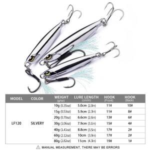1pc 전기 도금 숟가락 금속 지그 후크가있는 낚시 미끼 -10g-80g 고등어, 배스 등을 잡는 데 이상적