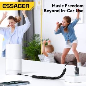 Essager Bluetooth 5.0 오디오 수신기 동글 USB 3.5mm Aux 잭 자동차 스피커 스테레오 무선