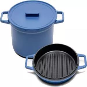 미센 5.5 QT 에나멜 주철 더치 오븐 - 칩 저항성 코팅 보온성을 위한 두꺼운 철심 대형 조리 표면 안전