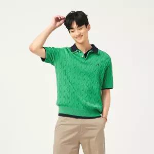 매장정품 BEANPOLE 빈폴 [빈폴] [빈폴솔솔니트] 케이블 칼라넥 니트 그린 (BC5451C40K) 1636878