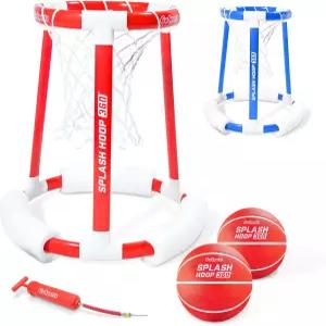 GoSports 스플래시 후프 360 플로팅 풀 농구 게임 - 빨간색 또는 파란색 선택 공 2개 및 펌프 포함