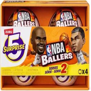 ZURU 5 서프라이즈 NBA 볼러스 시리즈 2 공식 수집품 피규어 및 액세서리 - 깜짝 농구 스포츠 장난감 4캡슐