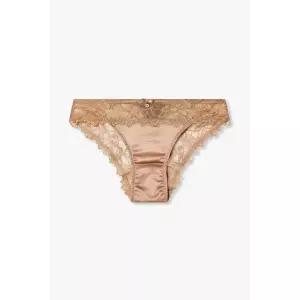 매장정품 EMPORIO ARMANI UNDERWEAR 엠포리오 아르마니 언더웨어 여성 메탈릭 플라워 새틴 브리프_브라운 0