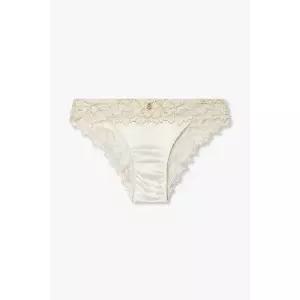 매장정품 EMPORIO ARMANI UNDERWEAR 엠포리오 아르마니 언더웨어 여성 메탈릭 플라워 새틴 브리프_아이보리