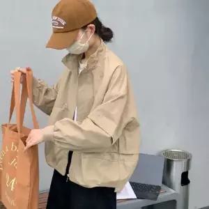 빈티지 가을 캐주얼 여성 야구 점퍼 카고풍 차이나 반코트 상의 슬림핏 CH3