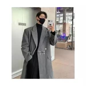 GLINE 남성 코트 하프 심플 잉글리시 건달 트렌치 가을 기장 오버핏 JEN3