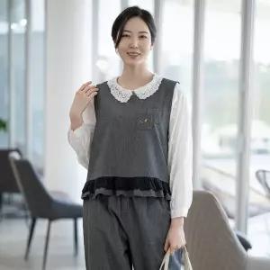 모슬린 엄마옷 면 잔체크 생활한복 조끼 614CVB330 중년여성/50대/60대/70대/빅사이즈/할머니옷 583954Moon