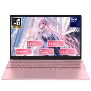 백라이트 키보드와 지문 인식기가 장착된 Molegar 15 6 u201C 로즈 골드 노트북 16GB RAM 512GB SSD Webcam