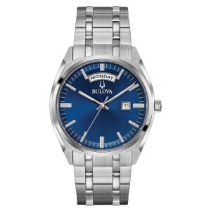 불로바 남성 클래식 드레스 서베이 2핸드 데이/데이트 쿼츠 워치 야광 손 39mm