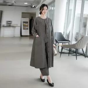 모슬린 엄마옷 면 모카 생활한복 롱조끼 613CVB236 중년여성/50대/60대/70대/빅사이즈/할머니옷 584068Moon