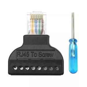 RJ45 - AV 네트워크 인터넷 케이블 커넥터용 8핀 나사 단자 및 플러그가 있는 블록 어댑터