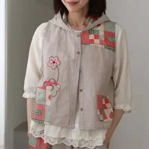 [하프클럽/쥬시팍시]송이패치 린넨조끼 / 미시룩 엄마옷 중년여성 마담