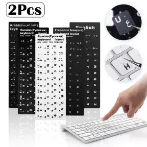 러시아어 영어 키보드 스티커 문자 알파벳 레이아웃 스티커 범용 노트북 데스크탑 PC 컴퓨터 키보드 문자