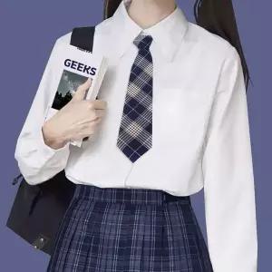 체크무늬 타이 학생 지퍼 슬림 자동넥타이 캐주얼