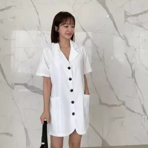 |CHJ6EDA|여성 린넨 벨트 미디 자켓 기본 테일러드 무지 스타일