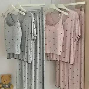 바지 리본 3피스 홈캐주얼 파자마 언더 여성 홈 투피스 겨울 이지 set 슬립 남성 세트 DHHS20