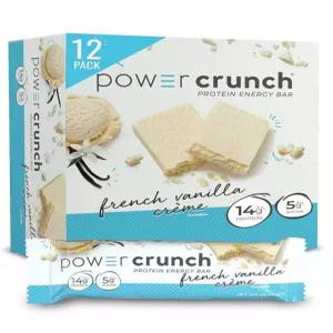 Power Crunch Protein Wafer Bars  맛있는 맛의 고단백 스낵 프렌치 바닐라 크림 1.4 온스 (12 개입)