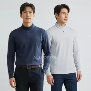 올포유 남성 조직감 포인트 반집업 골프 티셔츠 AMTH61104C2
