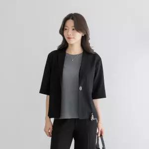 [마담4060]엄마옷 마담4060 [클래씨마담] 진주가죽 체인원버튼 여성 데일리 자켓 -RJK2605016-