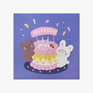팝업카드 입체편지 엽서 케이크 생일축하 토끼