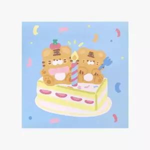 팝업카드 엽서 호랑이 생일 케이크 편지 축하카드