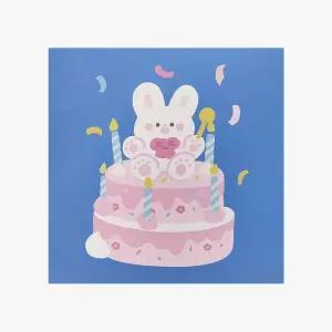 팝업카드 케이크 생일축하 토끼 리본 예쁜카드 엽서