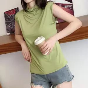 [라일리여성의류] Rly 여성 모달 반목 데일리 민소매 목폴라 티셔츠 캡