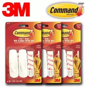 3M 벽걸이 옷걸이 후크행거 중형 6P 옷걸이 옷걸이 벽면걸이