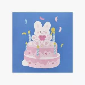 팝업카드 케이크 생일축하 토끼 리본 예쁜카드 엽서