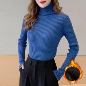 터틀넥 신상 패션 골지 티 여자 겨울 반팔티 목티 면