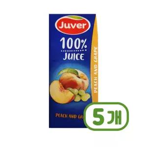 후버 복숭아&포도주스 과즙팩음료 200ml x 5개