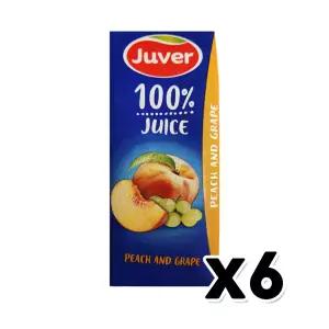 후버 복숭아&포도주스 과즙팩음료 200ml x 6개