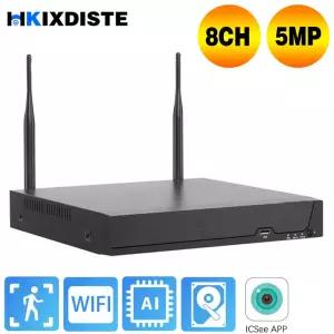 8CH ICsee H265 HD 5MP 무선 NVR XMEYE WIFI 카메라 시스템용 네트워크 지원
