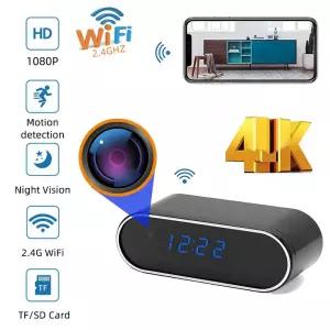 무선 클럭 카메라 080P WiFi 지원 24G 라우터 주파수 HD 네트워크 모바일 감지 적외선 시야 실내 가정 및