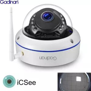 Gadinan P2P 야외 Wifi 카메라 HD 5MP Fisheye 네트워크 돔 웹캠 7mm 광각 Xmeye APP VMS