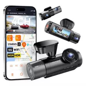 V N5S 블랙박스 4채널 WiFi 360도 STARVIS 2 IR 27K+080P*2+440P LTE 지원 24시간 주차 모드