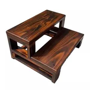2단 나무 계단 디딤판 실내 간이 발판 작업 사다리 40x48x30