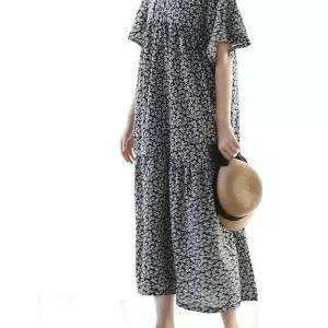 아트박스/신상오픈런 여성용 데일리 휴양지 스타일 프릴 롱드레스