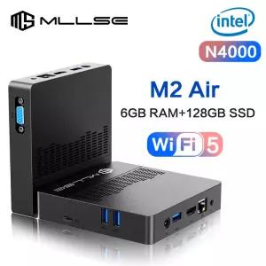 MLLSE 미니 PC M2 에어 인텔 제미니 레이크 N4000 J370 6GB RAM ROM 듀얼 밴드 와이파이 블루투스 USB