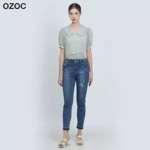 [오조크(OZOC)] 데미지 컷오프 이너밴딩 스키니 (택가격: 98000원)