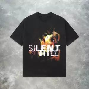 Silent Hill PS2 티셔츠 레트로 Y2K 호러 게임 코튼 커플 올시즌 스트리트웨어 셔츠 그래픽
