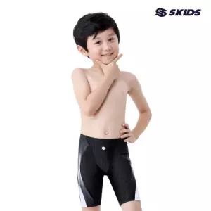 [텐제로]스키즈 남아 사각 5부 실내수영복바지 블랙 아동 주니어 SC5BS502PBK