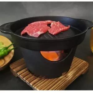 ( )클래식 통주물 화로세트 1인 무쇠 워머받침대 캠핑 취사 1인화로 직화냄비