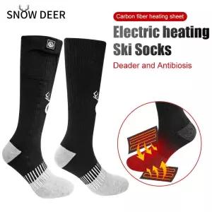 SNOW DEER남성용 및 여성용 충전식 전기 온열 양말 스노우보드 스타킹 사이클링 3 가지 겨울